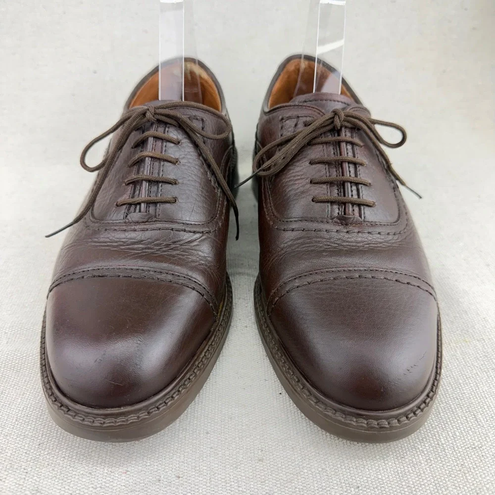 Lotus Bawa England Mens Brown Leather Cap Toe Oxford Dress Shoes Size 6 UK 7 US